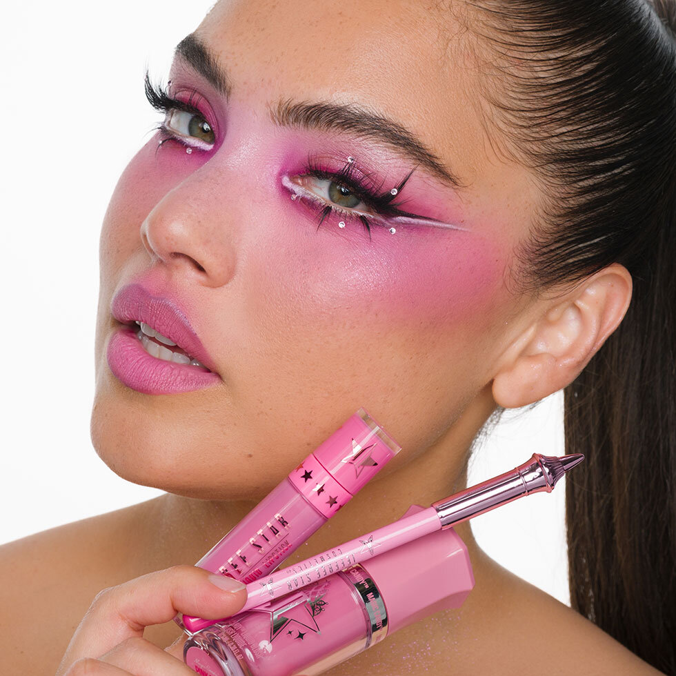 Model wearing Jeffree Star Cosmetics C*nt Collection