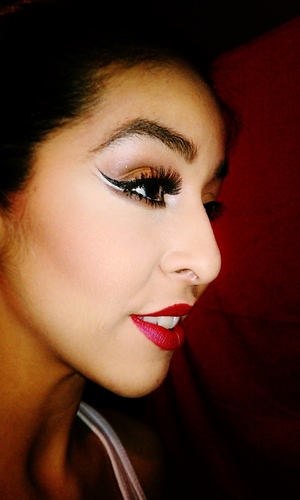 attempted a Kim K. eye look from her familys Christmas card Photo shoot!