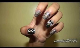 Quizzical Owl Nails - Halloween Nails