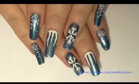 Simple Frozen Snowflake & Icicle Nail Art Design | Stephyclaws