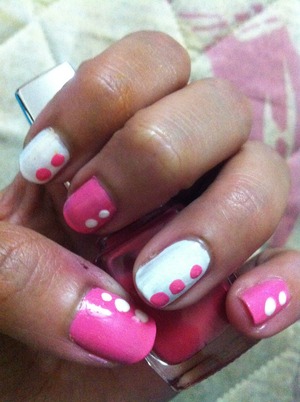 Pink and white dots
