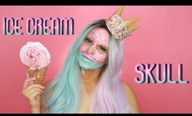 ICE CREAM SKULL HALLOWEEN LOOK  l  BEAUTY BY JANNELLE