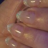 Glitter French Nails on bitten nails