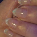 Glitter French Nails on bitten nails