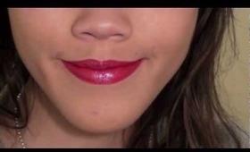 Red holiday glitter lip tutorial