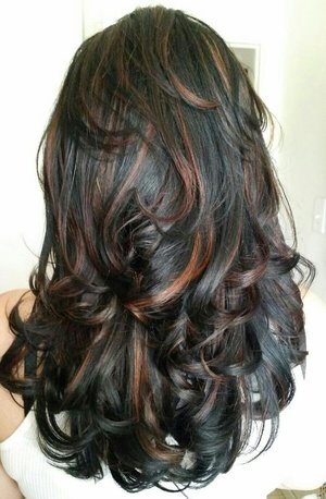 Black base with soft light brown high lights  