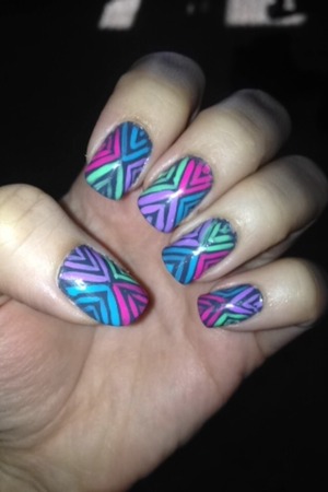 Inspired by Pinterest. #nails #stripes #colors 