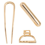 Kitsch Mini Metal French Hair Pin & Clips 3PC Set