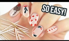 Christmas Nail Art For Beginners Using A TOOTHPICK!