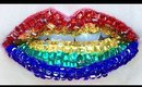 Rainbow Pride 3D Rhinestone Lip Art Tutorial