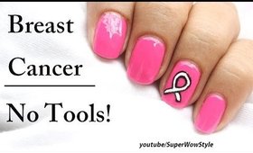 Breast Cancer Nail Art - No Tools Nail Designs