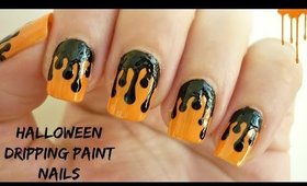 Halloween Dripping Paint Nail Art!