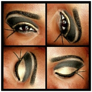 Halloween is right about the corner...descided to display a perfect simple cutcrease Halloween makeup. 