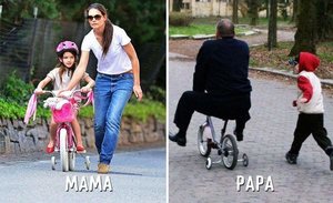 differents between mumy and dady.