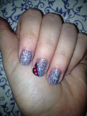 Purple sparkles with solid purple edge and pink detail