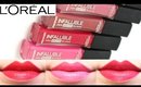 Loreal Infallible Pro Matte Gloss Lip Swatches | Liquid Lipstick