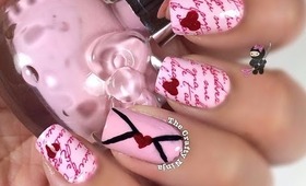 Heart Love Letter Nails by The Crafty Ninja