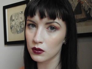 LUSH eyeshadow in Dynamic and lipstick in Confident.