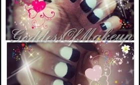 DIY: White & Black Manicure