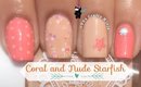 Coral and Nude Starfish Nails by The Crafty Ninja