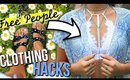 FREE PEOPLE CLOTHING HACKS EVERY Girl Should Know !! How To Turn Old Clothes Into New Clothes