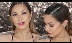 HOLIDAY GLAM MAKEUP + GLITTER SIDE PART