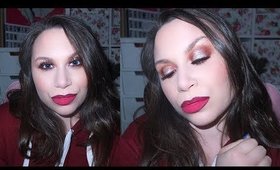 Winter Week Day 5 | Cranberry Ice Halo Eyes and All Fired Up Red Lips Make-Up Tutorial