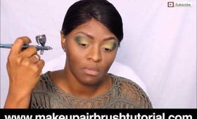 How to Airbrush Eyeshadow: Green & Gold with Foundation