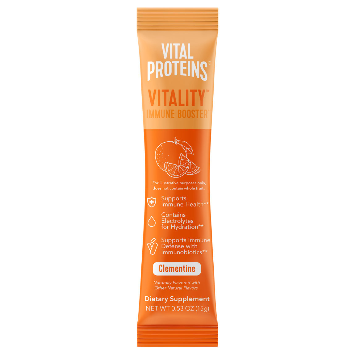Vital Proteins Vitality Immune Booster Stick Pack Box Clementine alternative view 1 - product swatch.
