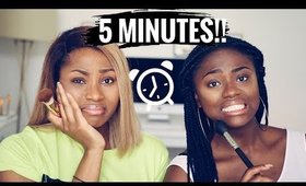 5 MINUTE MAKEUP CHALLENGE FT CHIZI DURU | DIMMA UMEH