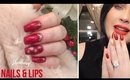 SHIMMERY HOLIDAY EYES, NAILS & LIPS I OPI Nails & Morphe BUTTERFLY PALETTE, Buxom Pillow Pout