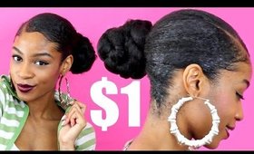 Low Deep Side Part Braided Bun with Kanekalon Hair► Natural Hair Protective Styles