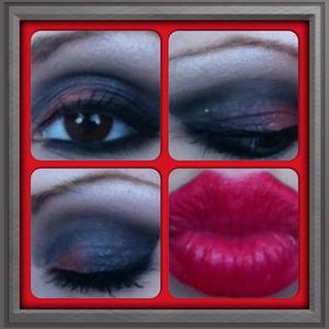red and black shadow w/ red lips