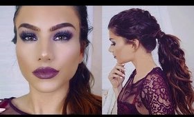 HALO Smokey Eye Makeup Tutorial! + Easy Dutch Braid Ponytail!