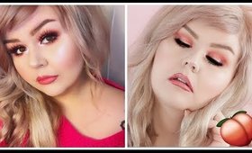 Spring Makeup Look | Peach Glitter