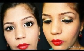 HOLIDAY CHRISTMAS MAKEUP LOOK GOLDEN EYE MAKEUP 2012