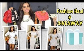 Handbag GIVEAWAY + haul (try on fashion haul and review)