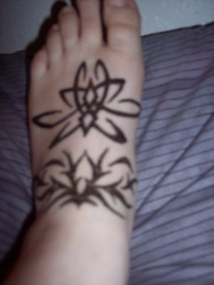 henna tattoo done on my foot.