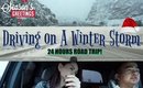 Vlog #10 : Driving in a Snowstorm /  Christmas Eve. / 24 HOURS ROAD TRIP!