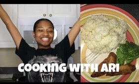COLLEGE MEAL IDEA! Chicken, Rice, Broccoli (Cookin with Ari)
