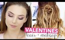 Valentines Day Hair & Makeup - Easy Curly Hair Tutorial