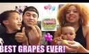 WE TRIED COTTON CANDY GRAPES FOR THE FIRST TIME! REACTION & TASTE TEST!