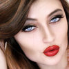 Golden makeup + red lips