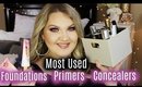 MOST USED FOUNDATIONS + CONCEALERS + PRIMERS | 2017