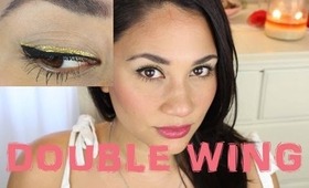 Tutorial: Double Winged Liner Gold Glitter