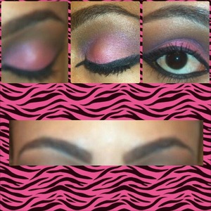 Pink mixed with brown and black