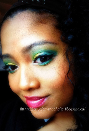This is a photo of me trying out a new green from my palette, I really like green this season.