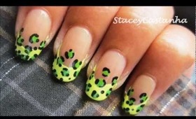 Neon Leopard print Nail design tutorial