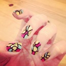 stained glass nail art design. 