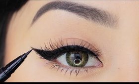 How to Apply Liquid Eyeliner in 4 Easy Steps! | Eyeliner Makeup Tutorial for Beginners